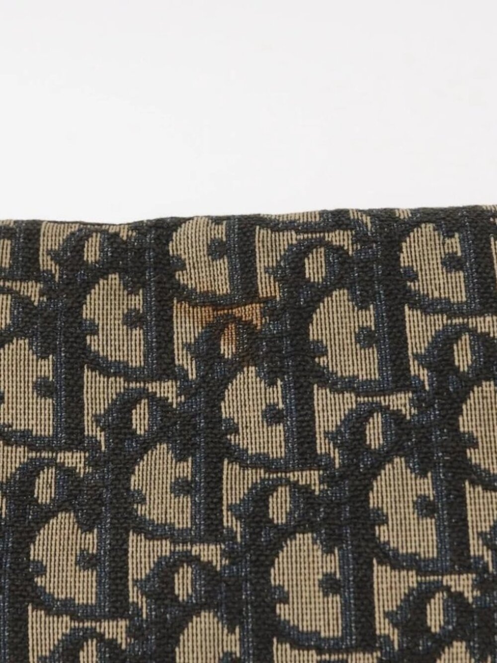 Christian Dior Trotter Canvas Chain Shoulder Bag Navy Gold Auth - Picture 7 of 16